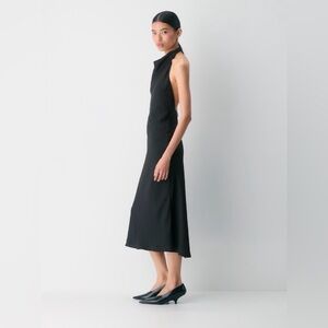 Aritzia Ten Audience Satin Halter Dress in Black